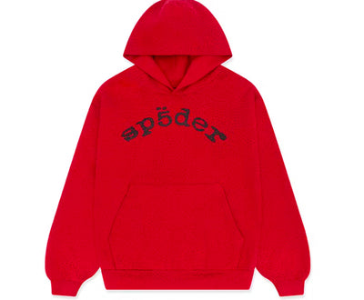 Sp5der VVS RED Hoodie (Rhinestone)