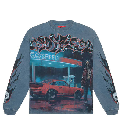 Godspeed Pit Stop L/S Tee - True Blue