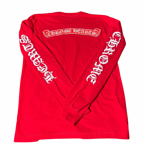 Chrome Hearts Red Long Sleeve Back Logo